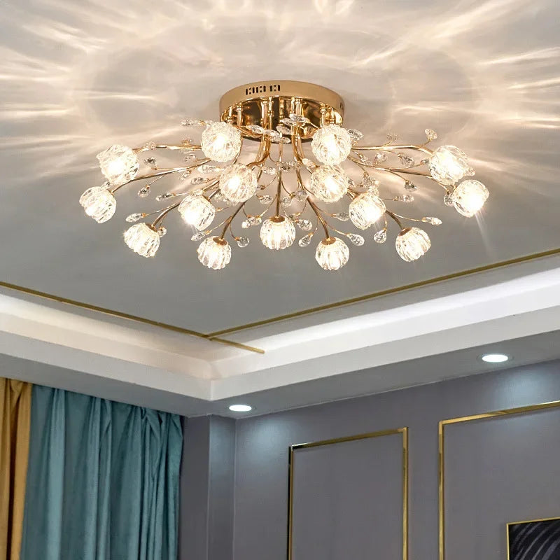 Plafonnier moderne en cristal pour un éclairage luxueux Marceau Dessin - Reflets Étincelants & Décor Élégant