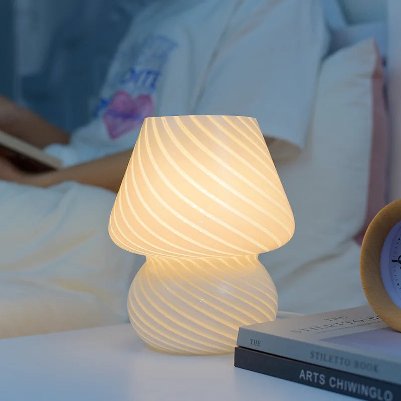 Lampe de bureau LED en verre