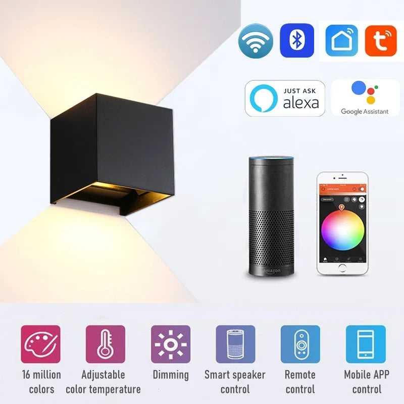 Applique murale — Extérieure intelligente avec lumière rgb et cct