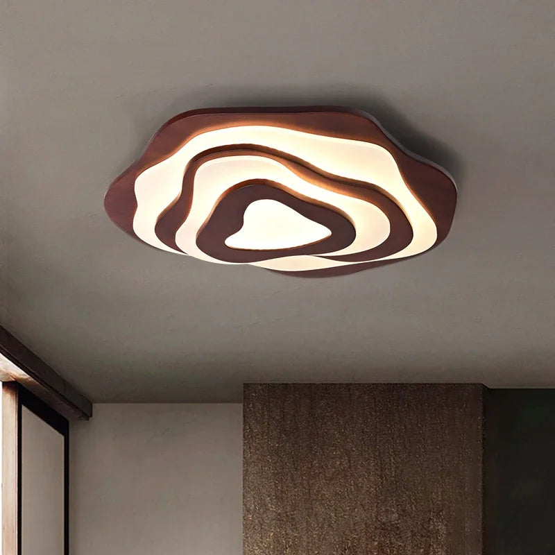 Plafonnier — LED en bois design nordique avec télécommande