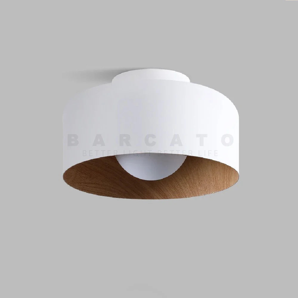 Plafonnier — Nordique moderne noyer bois Texture LED plafonnier pour chambre salon cuisine étude allée balcon rond G9 lustre lumière