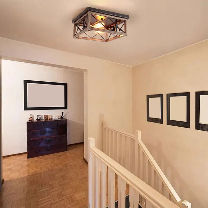 Plafonnier — Carré rétro américain luminaire décoratif idéal