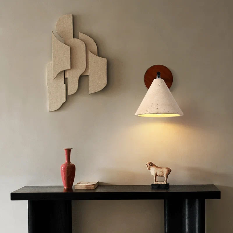 Applique murale en pierre naturelle led décorative d'intérieur Aveline Chant - Matière Chaleureuse & Lignes Élégantes