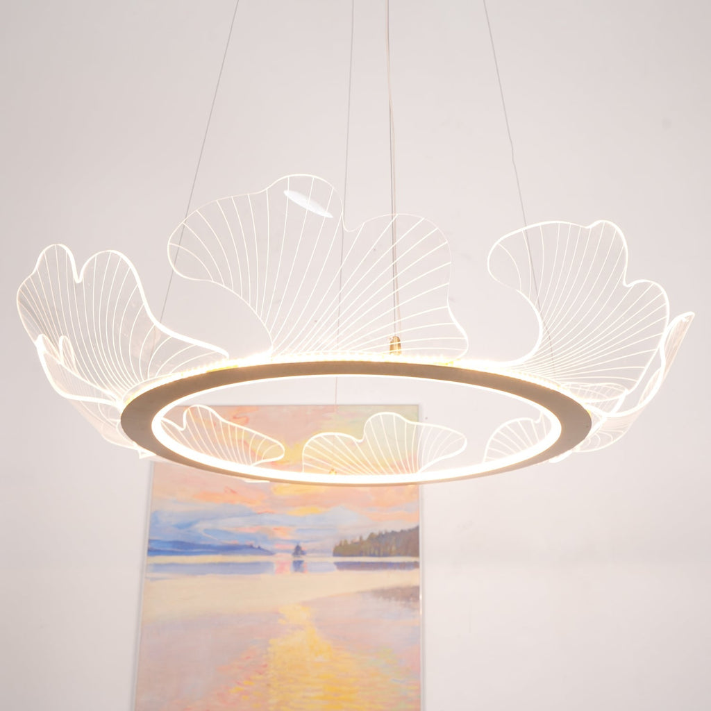 Lustra Suspension en Acrylique Givré Anneau Floral - Neutralighting
