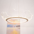 Lustra Suspension en Acrylique Givré Anneau Floral - Neutralighting