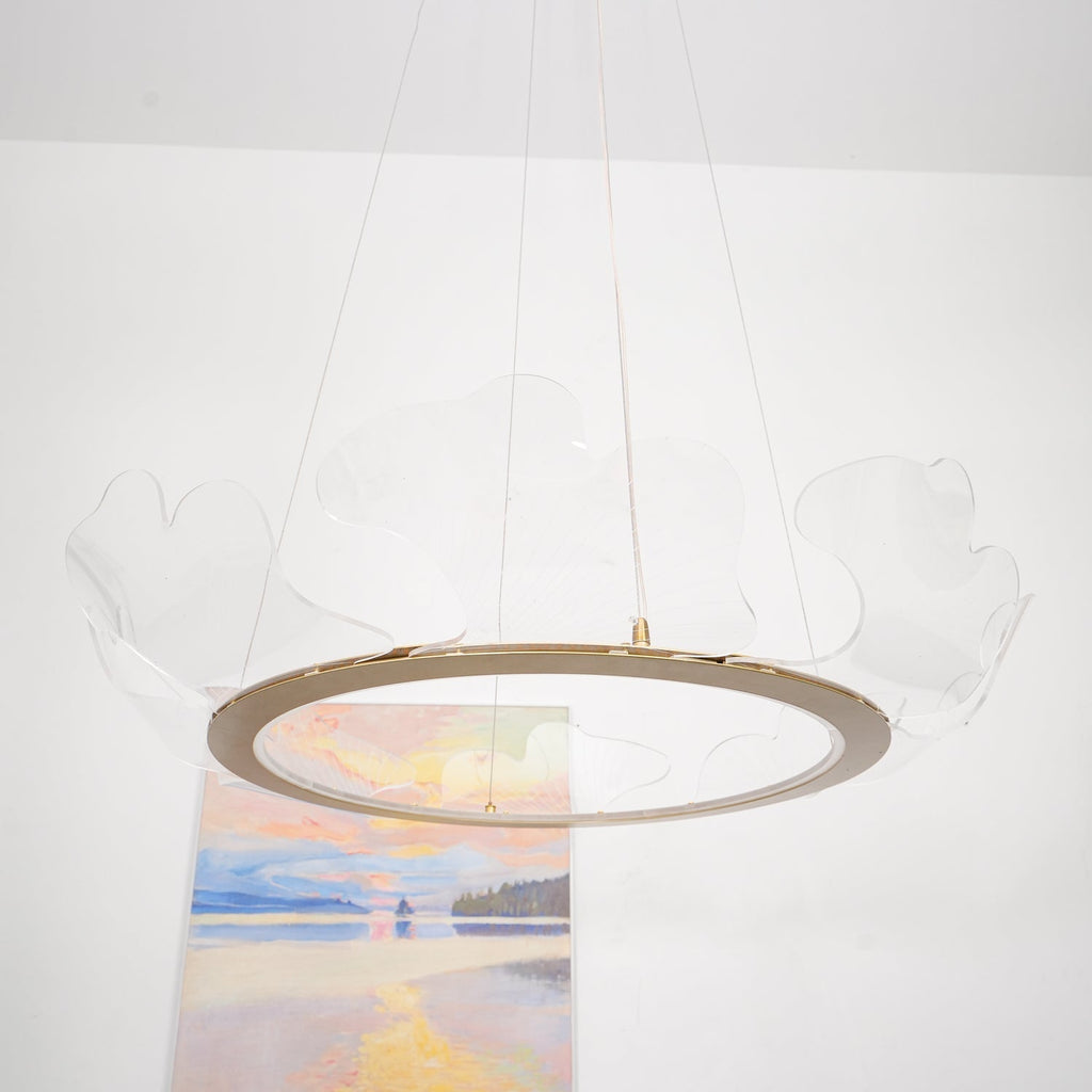Lustra Suspension en Acrylique Givré Anneau Floral - Neutralighting