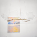Lustra Suspension en Acrylique Givré Anneau Floral - Neutralighting
