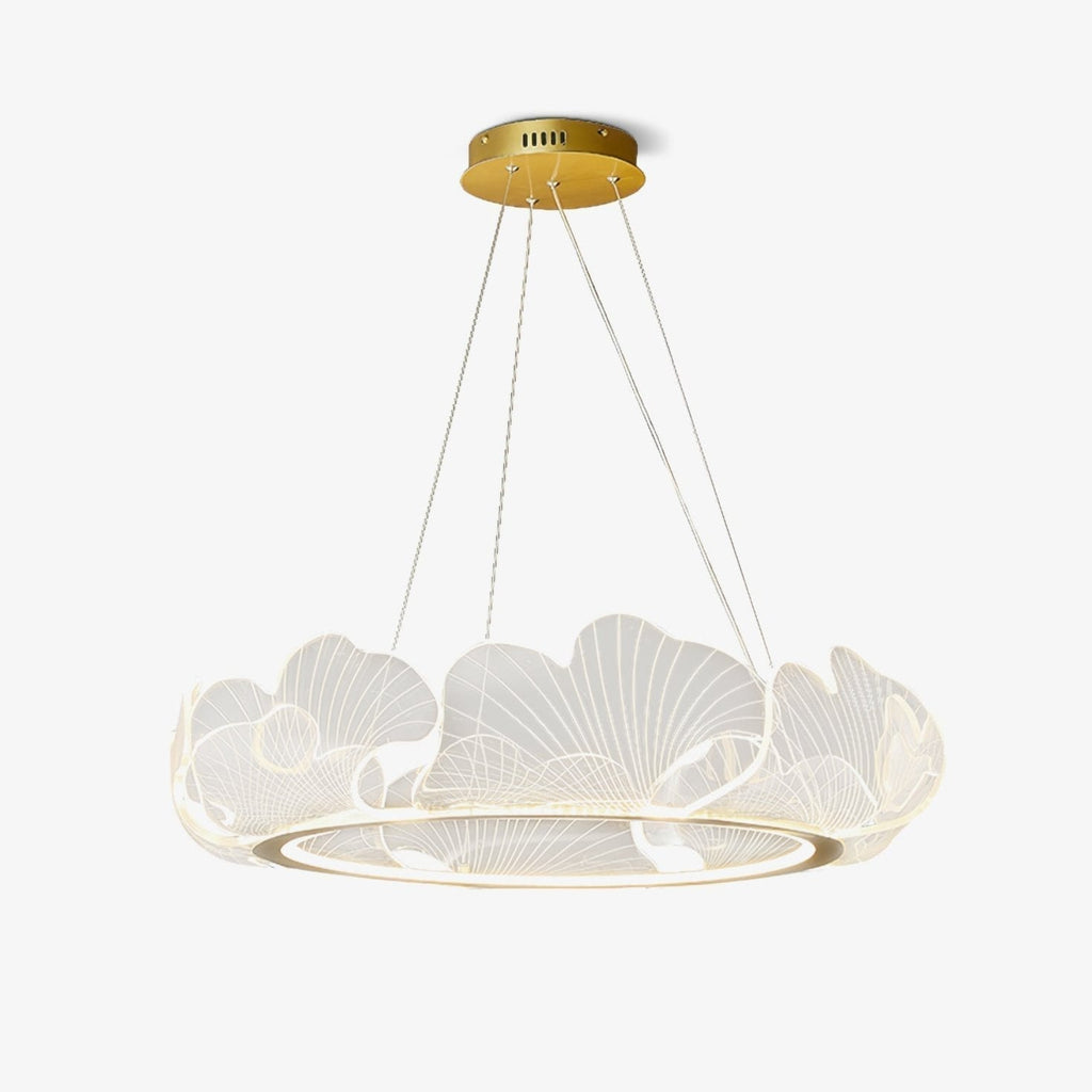 Lustra Suspension en Acrylique Givré Anneau Floral - Neutralighting