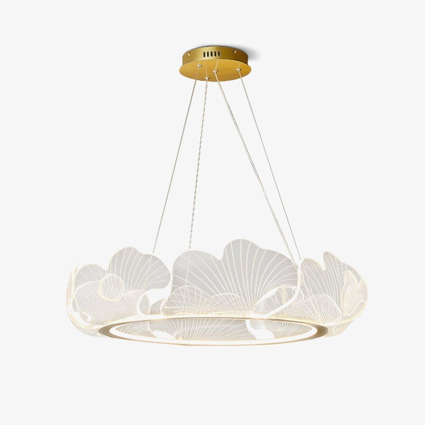 Lustra Suspension en Acrylique Givré Anneau Floral - Neutralighting