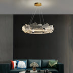 Lustra Suspension en Acrylique Givré Anneau Floral - Neutralighting