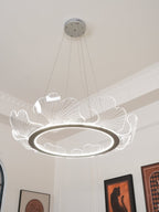 Lustra Suspension en Acrylique Givré Anneau Floral - Neutralighting