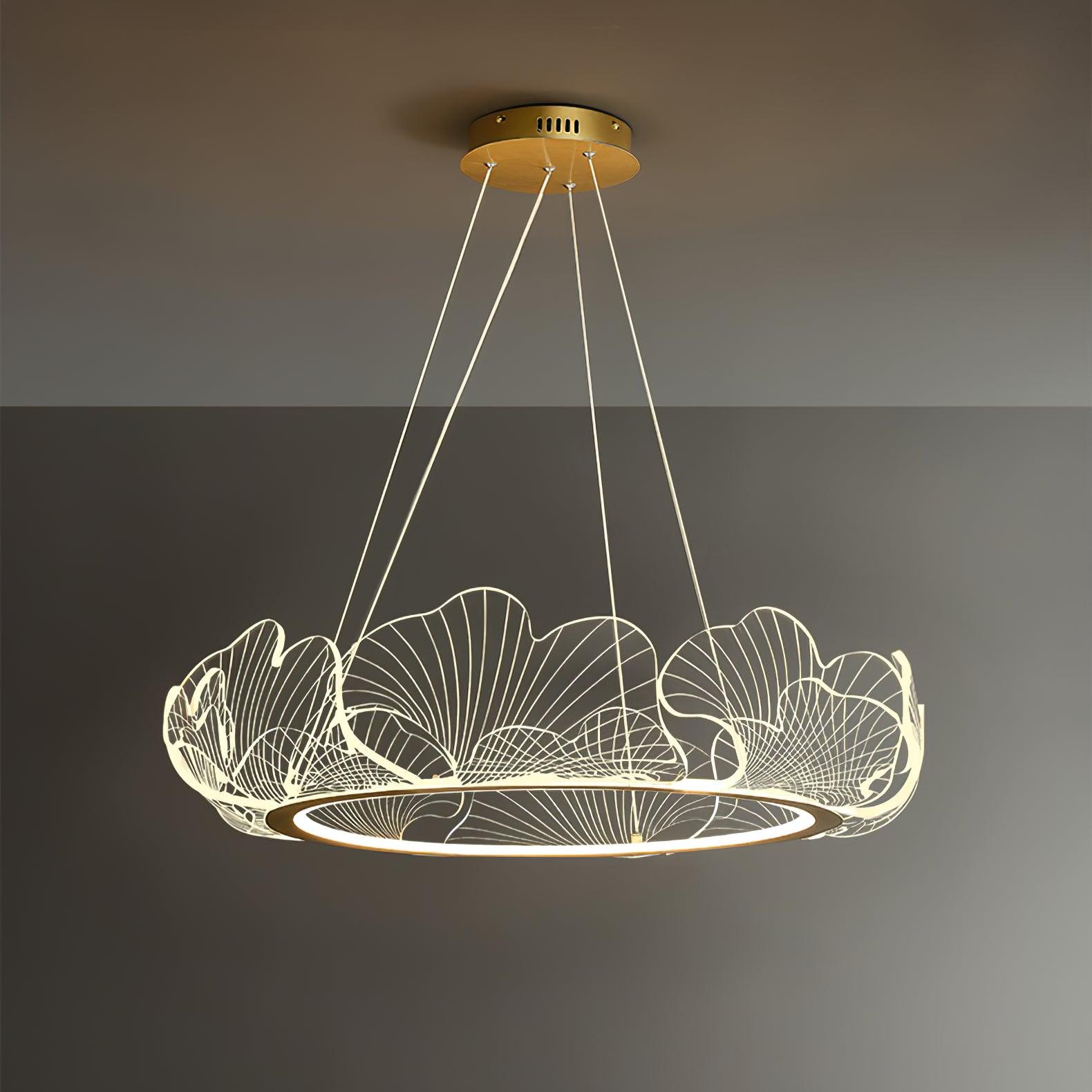 Lustra Suspension en Acrylique Givré Anneau Floral - Neutralighting