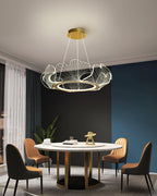 Lustra Suspension en Acrylique Givré Anneau Floral - Neutralighting