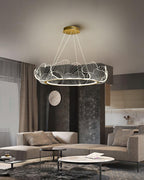 Lustra Suspension en Acrylique Givré Anneau Floral - Neutralighting