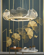 Lustra Suspension en Acrylique Givré Anneau Floral - Neutralighting