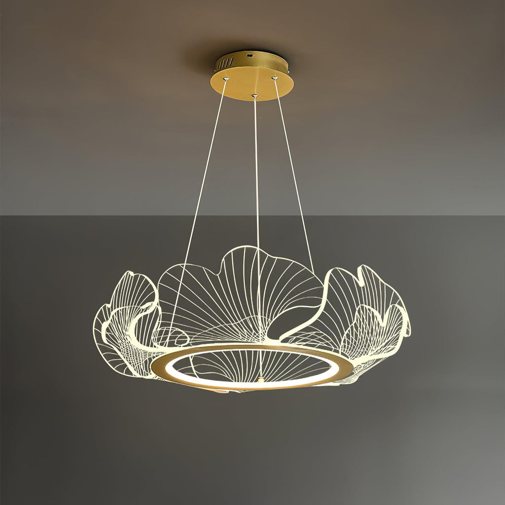 Lustra Suspension en Acrylique Givré Anneau Floral - Neutralighting