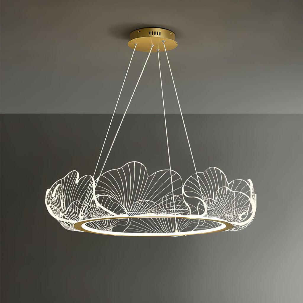 Lustra Suspension en Acrylique Givré Anneau Floral - Neutralighting