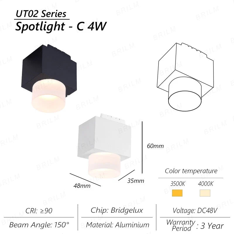 Luminaire — Rail d'éclairage magnétique ultra fin montage en surface pour magasin