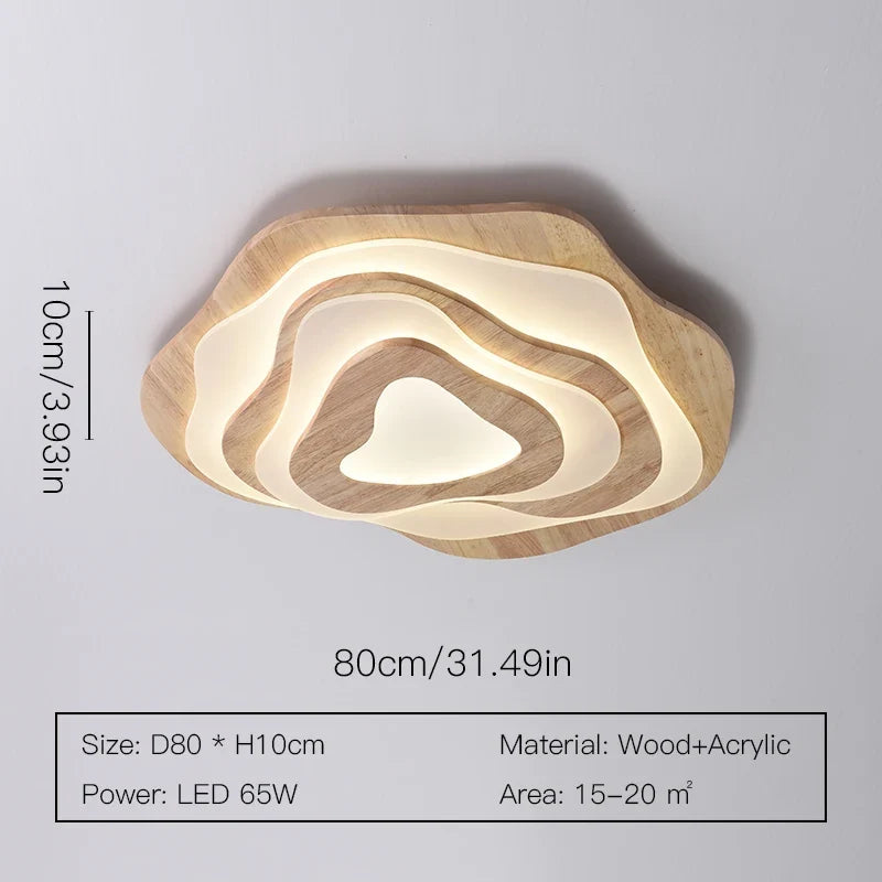 Lustre — LED moderne en bois pour chalet loft intelligent