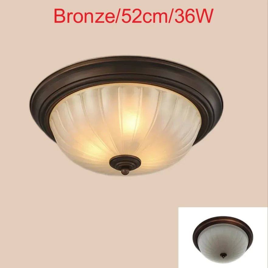Plafonnier — Rond or/noir/Bronze plafonnier verre dépoli pour couloir salon cuisine LED lumineuse éclairage 110/220V