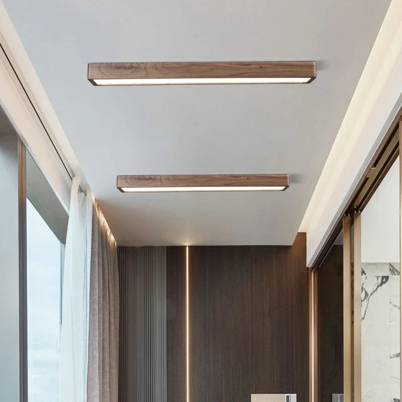 Plafonnier — Carré à LED moderne en bois pour intérieur