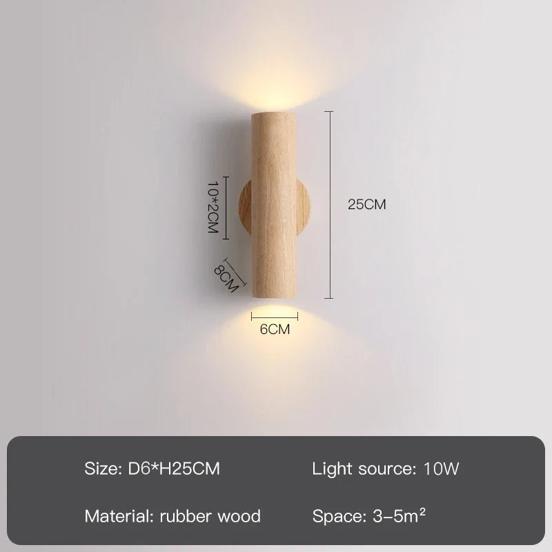 Applique murale — LED moderne en bois pour décoration intérieure et extérieure
