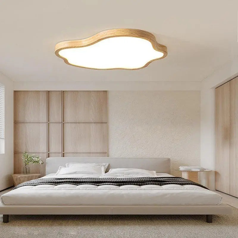 Plafonnier — LED nordique en bois forme nuage éclairage décoratif moderne