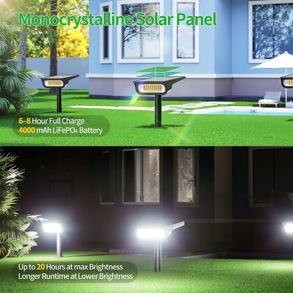 Spot solaire de jardin avec batterie de 4000 mAh et trois modes de couleur – Sylvélor