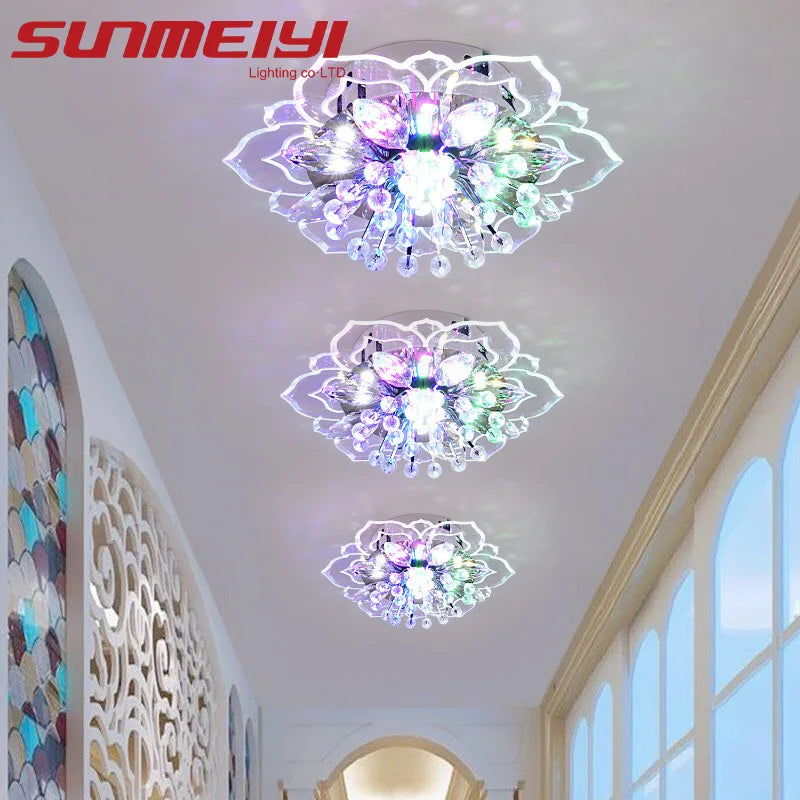 Plafonnier led en cristal de luxe pour décoration balcon Hortense Saison - Une Note Scintillante dans le Décor
