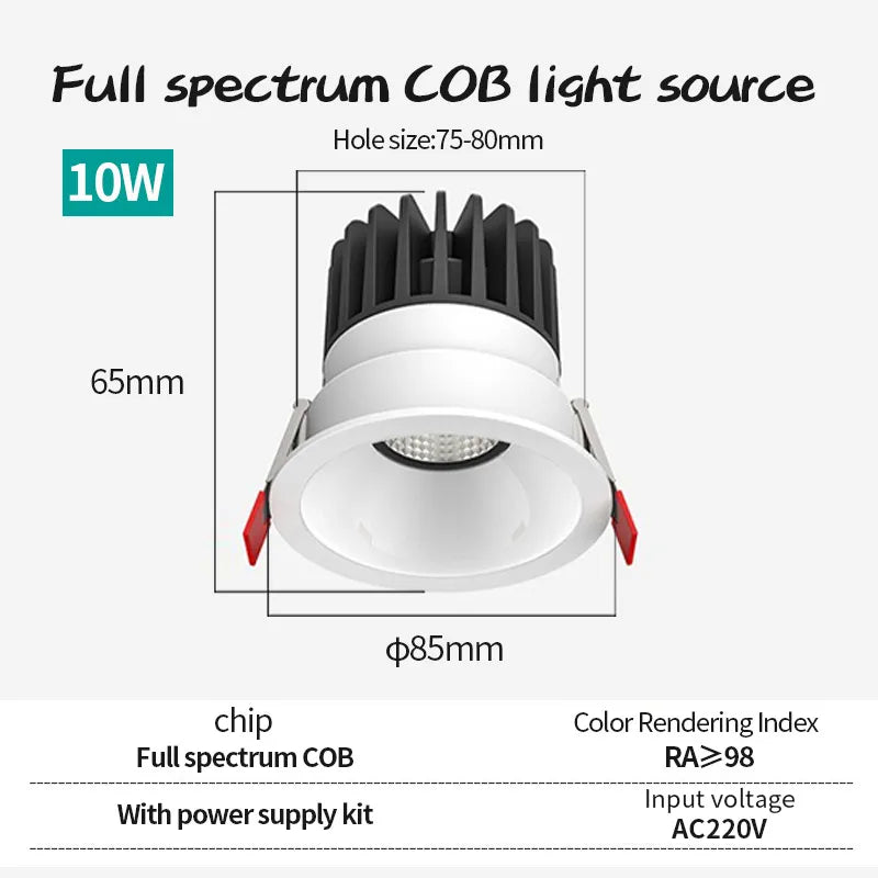 Spot led encastré antireflet pour intérieur angle réglable en aluminium Liv Arabella - Caractère & Élégance dans le Décor