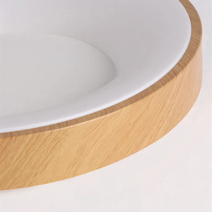 Plafonnier — LED rond Ultra-fin en Grain de bois