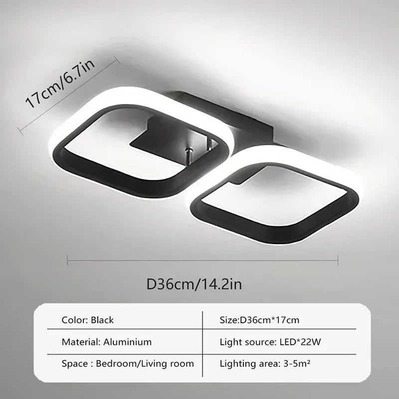 Plafonnier — LED moderne rond carré pour décoration intérieure