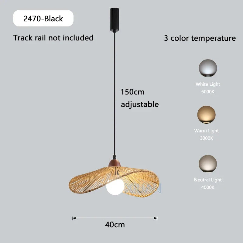 Luminaire — Table à manger wabi-sabi rétro éclairage LED sur rail