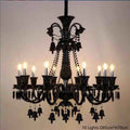 Lustre — En cristal noir européen avec lampe à bougie à LED