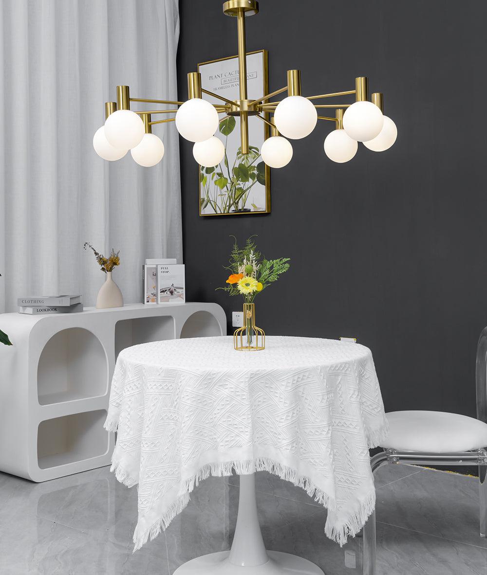 Lustra Chandelier Globe En Verre Cadre Doré Moderne - Neutralighting