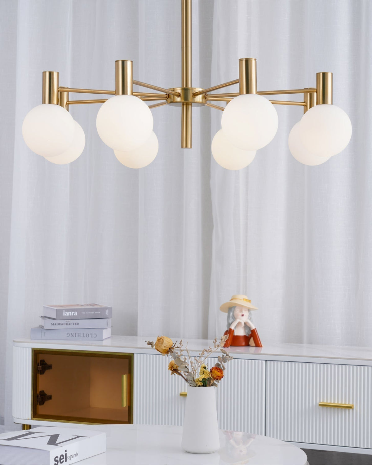 Lustra Chandelier Globe En Verre Cadre Doré Moderne - Neutralighting