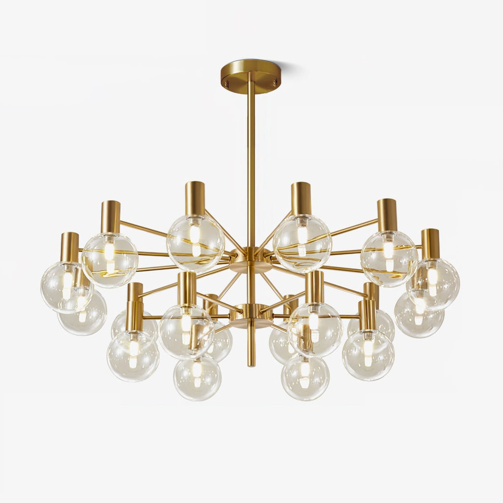 Lustra Chandelier Globe En Verre Cadre Doré Moderne - Neutralighting