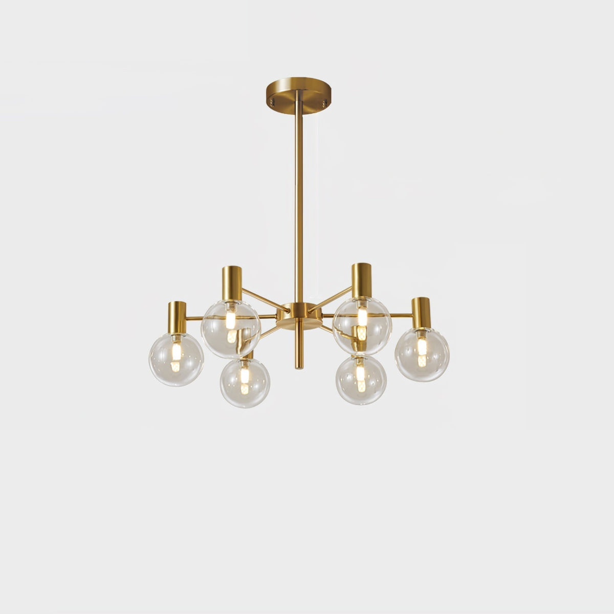 Lustra Chandelier Globe En Verre Cadre Doré Moderne - Neutralighting