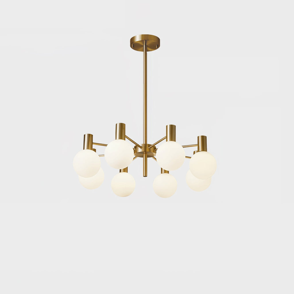 Lustra Chandelier Globe En Verre Cadre Doré Moderne - Neutralighting