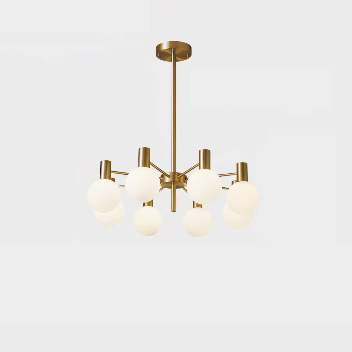Lustra Chandelier Globe En Verre Cadre Doré Moderne - Neutralighting