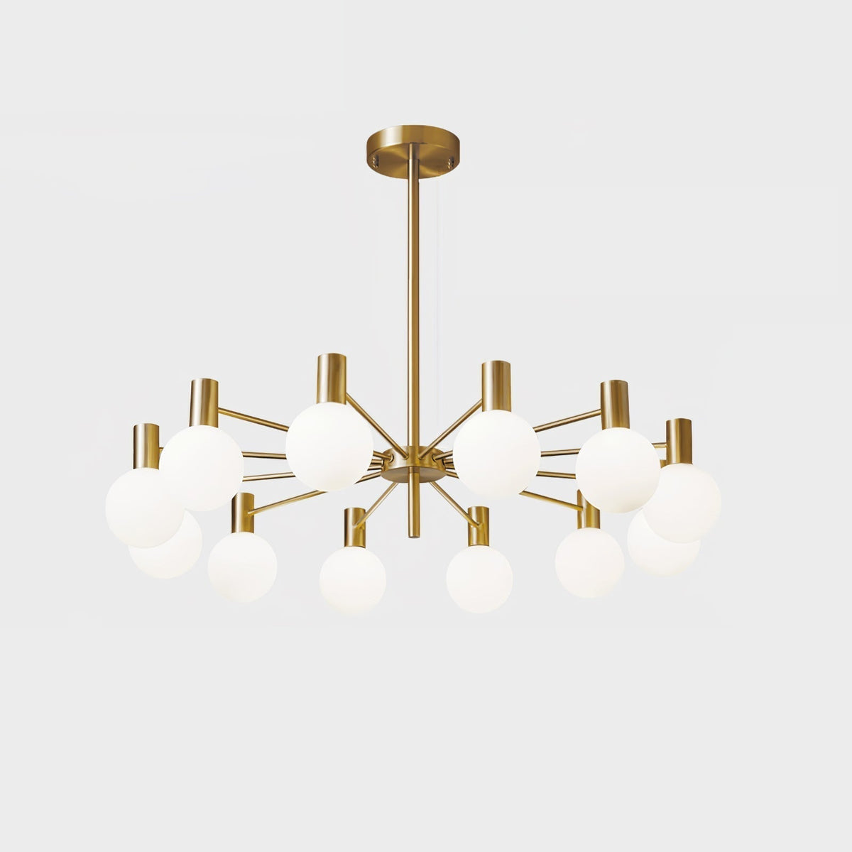 Lustra Chandelier Globe En Verre Cadre Doré Moderne - Neutralighting
