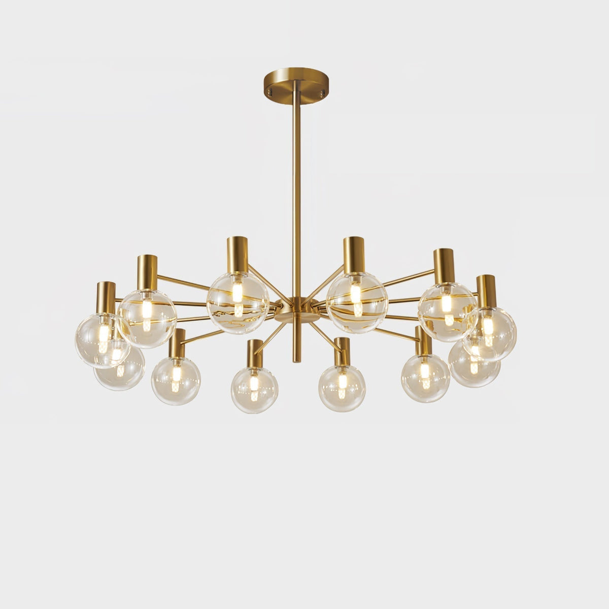 Lustra Chandelier Globe En Verre Cadre Doré Moderne - Neutralighting