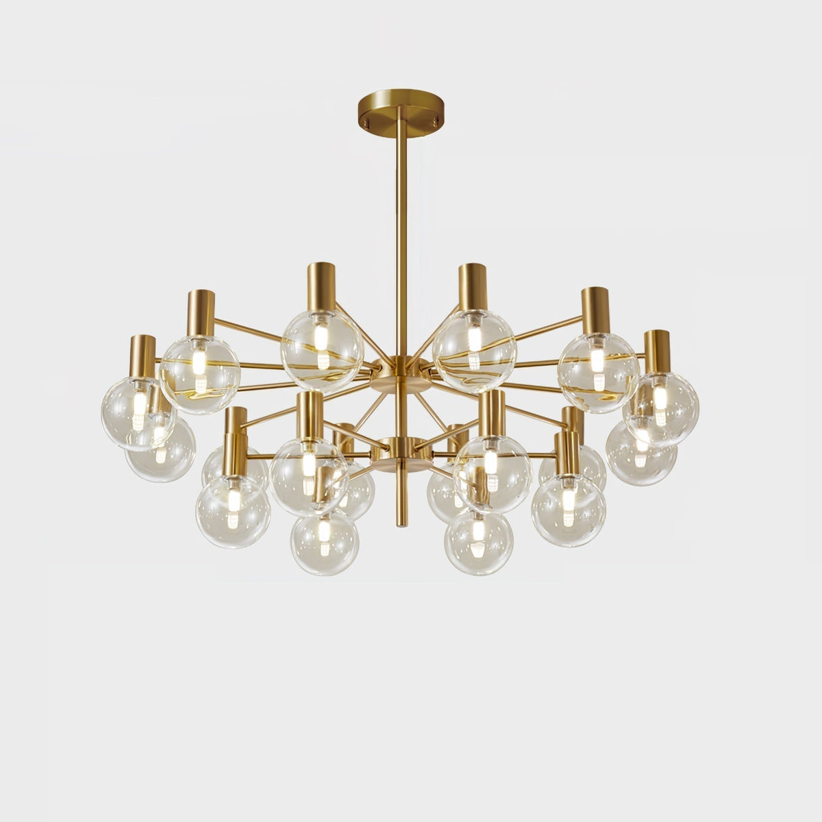 Lustra Chandelier Globe En Verre Cadre Doré Moderne - Neutralighting