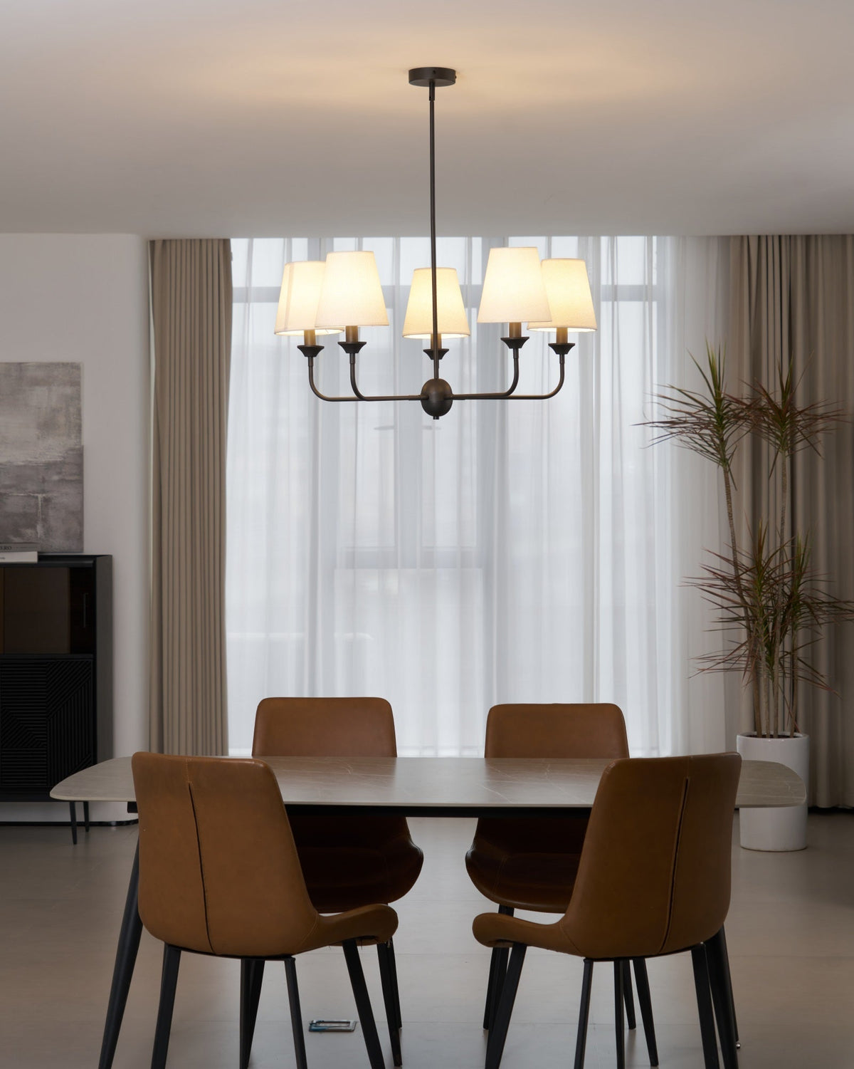 Zesorel Chandelier en Tissu Industriel Vintage - Neutralighting
