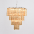 Aurora Lustre Cascade Superposé Verre Élégant Vintage - Neutralighting