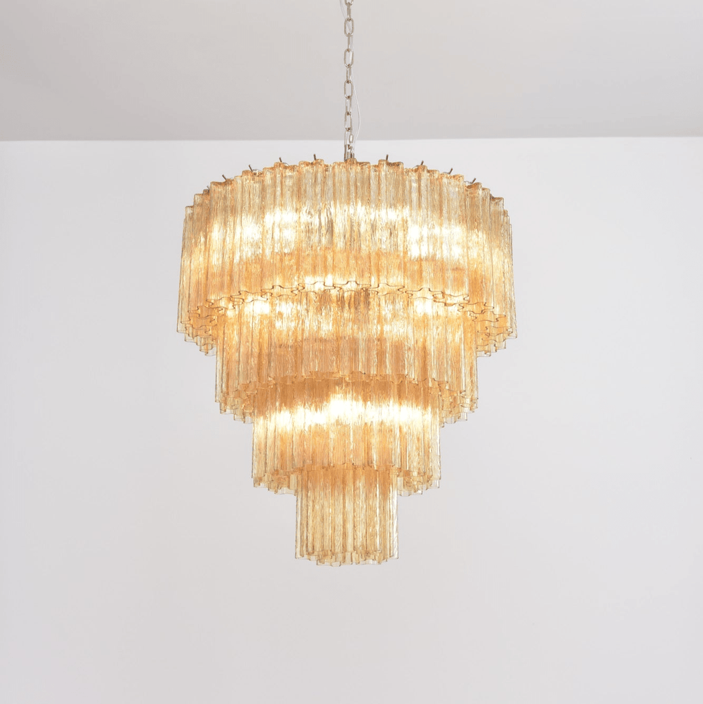 Aurora Lustre Cascade Superposé Verre Élégant Vintage - Neutralighting