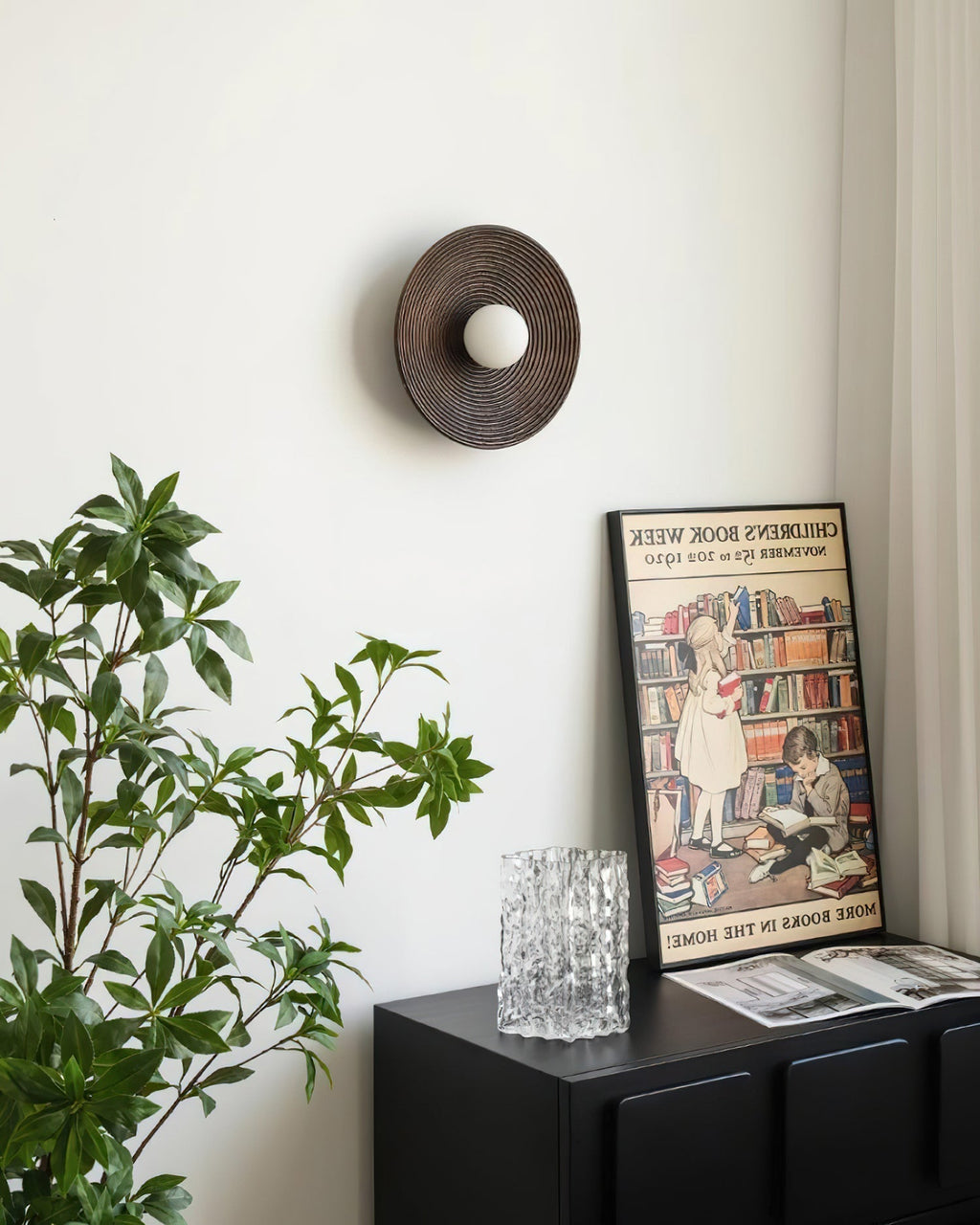 Serena Applique Murale Bois Rond Minimaliste - Neutralighting
