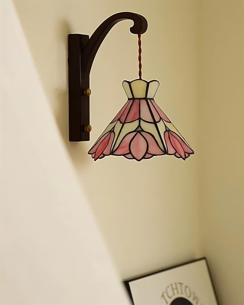 Velvet Applique Murale Vintage Abat-jour Verre Rose - Neutralighting