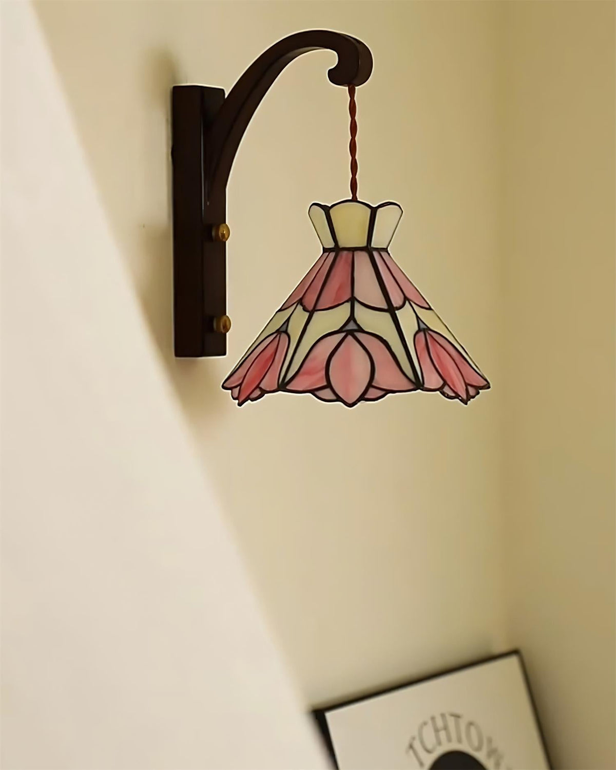 Velvet Applique Murale Vintage Abat-jour Verre Rose - Neutralighting
