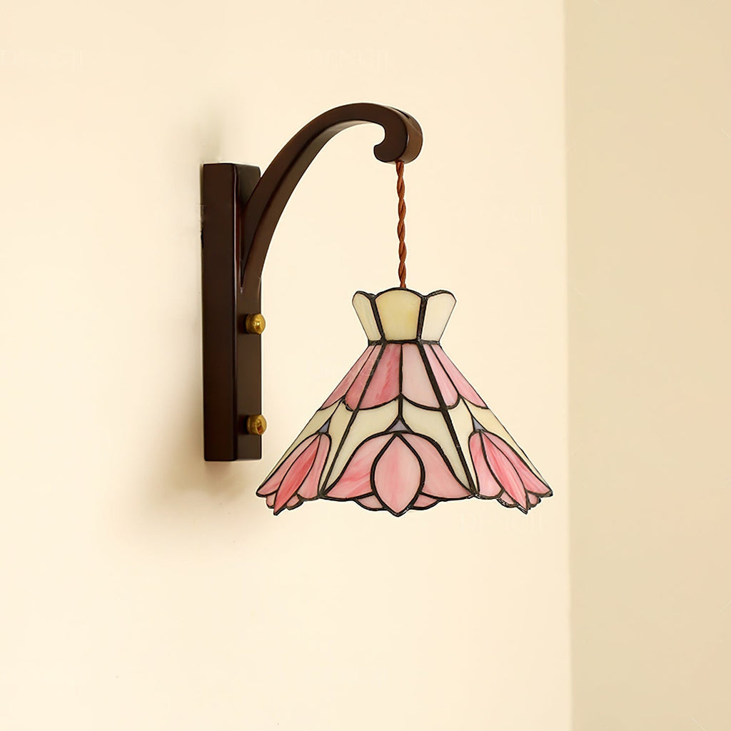 Velvet Applique Murale Vintage Abat-jour Verre Rose - Neutralighting